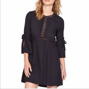 Black bell sleeve dress